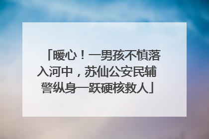 暖心！一男孩不慎落入河中，苏仙公安民辅警纵身一跃硬核救人